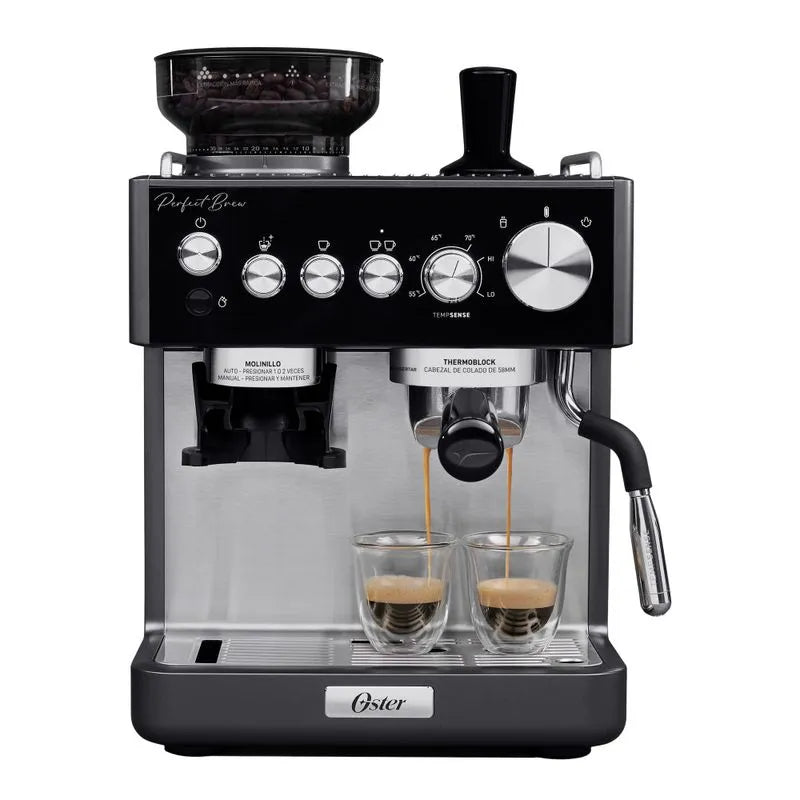 Cafetera para Espresso Oster Perfect Brew BVSTEM7301 con Molinillo - Plateado