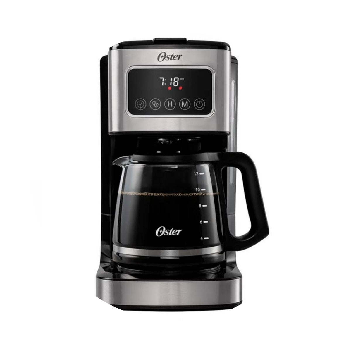 Cafetera Oster BVSTDC4403 Programable Táctil 12 Tazas - Negro/Acero
