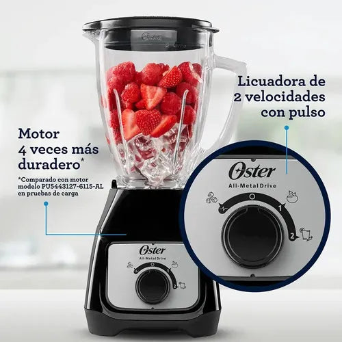 Licuadora Oster BLSTKAG-BRD 2 Velocidades Vaso de Vidrio - Negro
